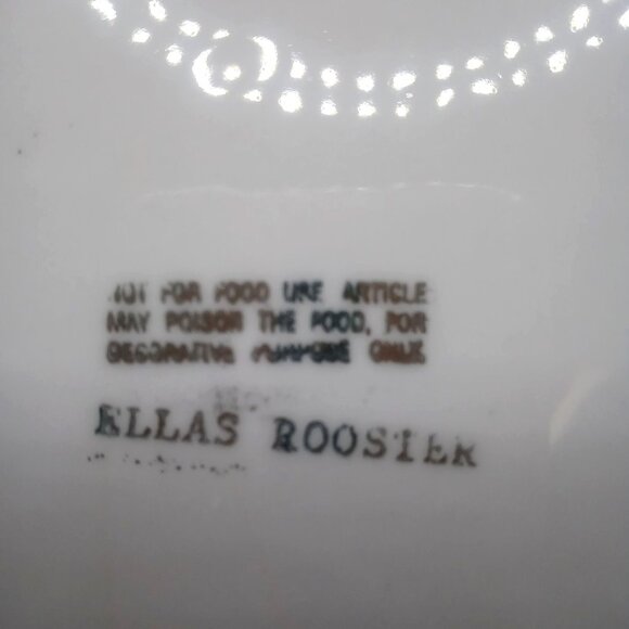 Vintage Ellas Rooster Decorative Plate 10" Diameter Hand-Painted Ceramic - Picture 9 of 12